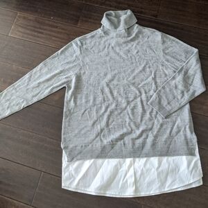 Grey and White Turtleneck